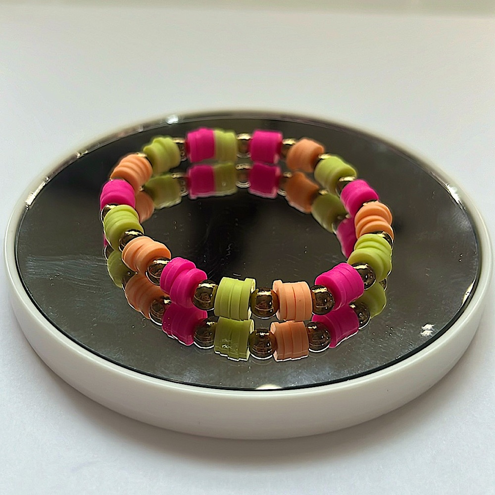 Handmade clay bead bracelet!!
